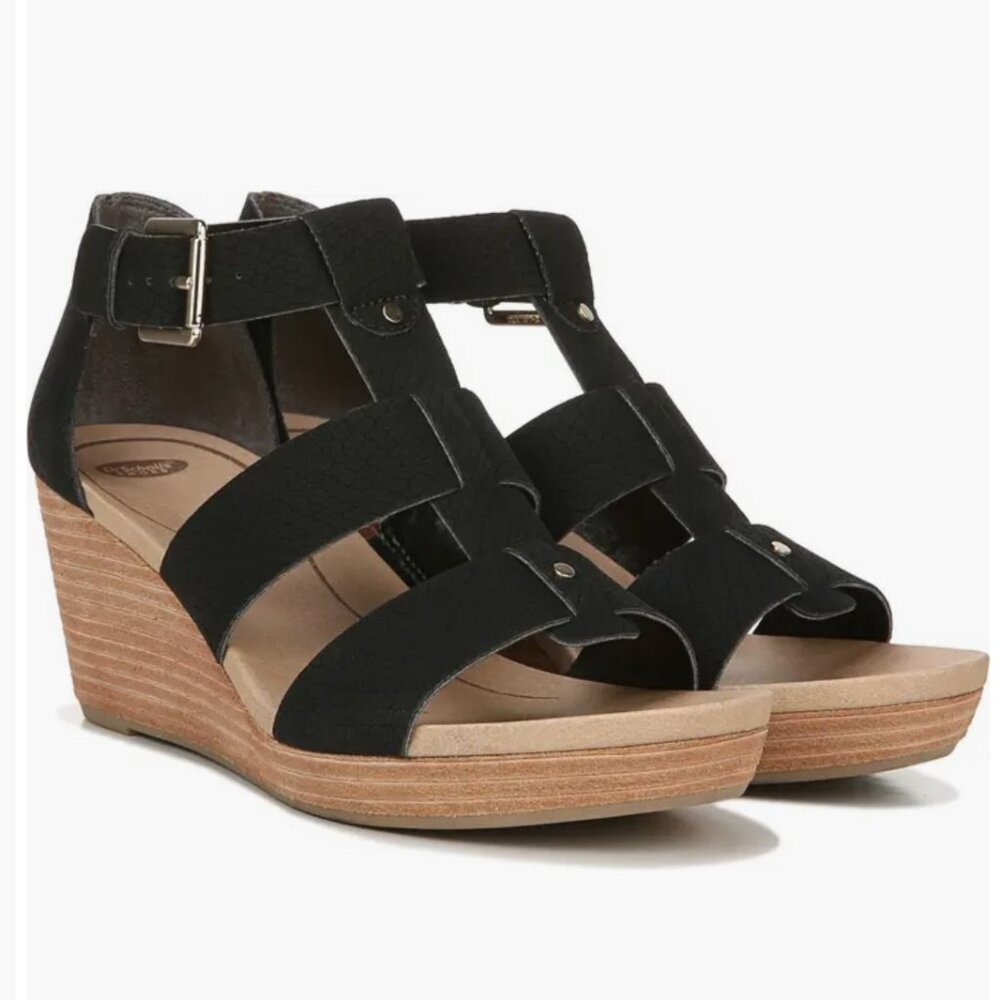 Dr Scholl's Barton Wedge Sandal, Black